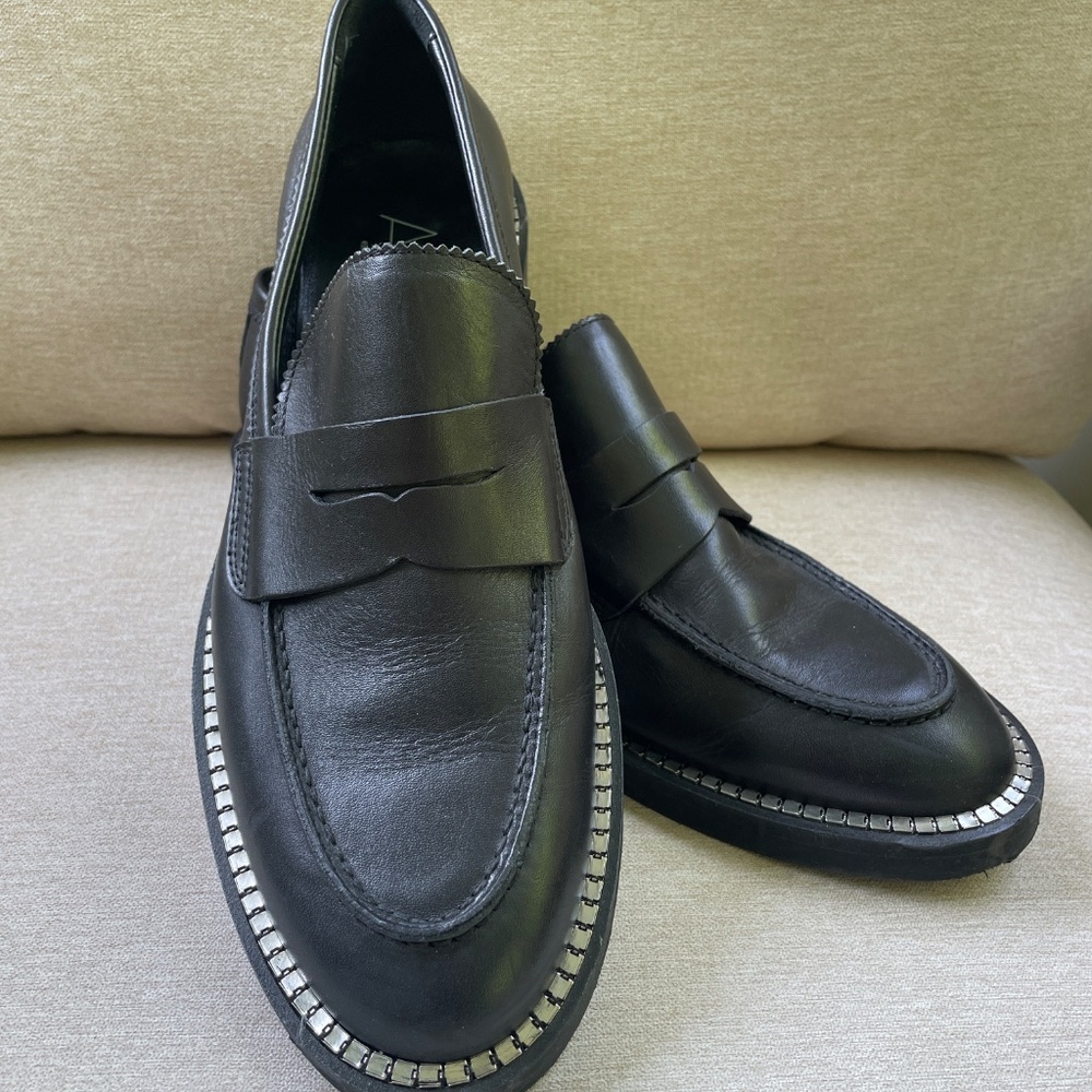 AGL Italian black leather loafers